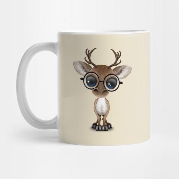 Cute Curious Nerdy Reindeer Wearing Glasses by jeffbartels